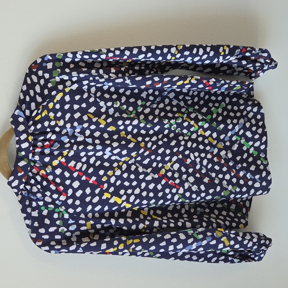 FRNCH Paris Womens Abstract Satin Button Up Henly Blouse Size X-Small - Picture 7 of 10